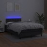 Boxspringbett mit Matratze & LED Schwarz 120x190 cm Kunstleder