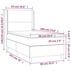 Boxspringbett mit Matratze & LED Dunkelgrün 90x190 cm Samt