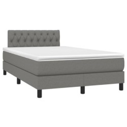 Boxspringbett mit Matratze & LED Dunkelgrau 120x190 cm Stoff