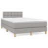 Boxspringbett mit Matratze & LED Hellgrau 120x190 cm Stoff