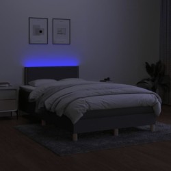 Boxspringbett mit Matratze & LED Dunkelgrau 120x190 cm Stoff