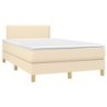 Boxspringbett mit Matratze & LED Creme 120x190 cm Stoff