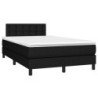 Boxspringbett mit Matratze & LED Schwarz 120x190 cm Stoff