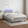 Boxspringbett mit Matratze & LED Hellgrau 120x190 cm Stoff