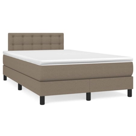 Boxspringbett mit Matratze & LED Taupe 120x190 cm Stoff