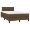 Boxspringbett mit Matratze & LED Dunkelbraun 120x190 cm Stoff