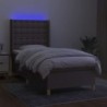 Boxspringbett mit Matratze & LED Taupe 80x200 cm Stoff