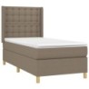 Boxspringbett mit Matratze & LED Taupe 80x200 cm Stoff