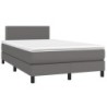 Boxspringbett mit Matratze Grau 120x190 cm Kunstleder