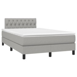 Boxspringbett mit Matratze Hellgrau 120x190 cm Stoff