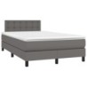 Boxspringbett mit Matratze Grau 120x190 cm Kunstleder