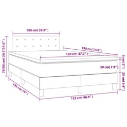 Boxspringbett mit Matratze Dunkelbraun 120x190 cm Stoff