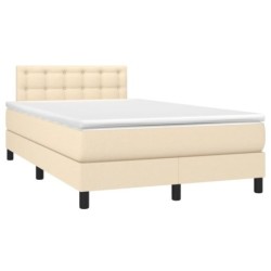 Boxspringbett mit Matratze Creme 120x190 cm Stoff