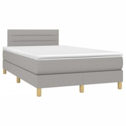 Boxspringbett mit Matratze Hellgrau 120x190 cm Stoff