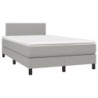 Boxspringbett mit Matratze Hellgrau 120x190 cm Stoff