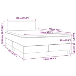 Boxspringbett mit Matratze Dunkelgrau 120x190 cm Stoff