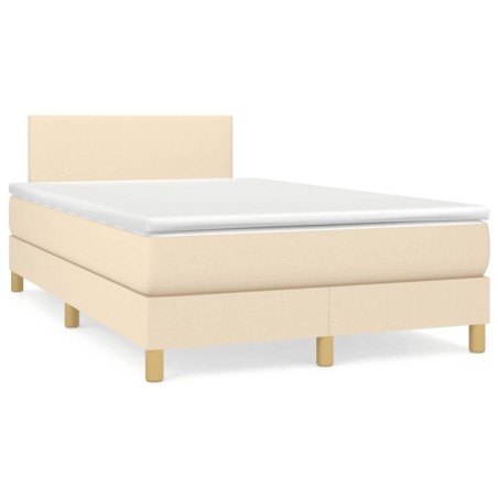 Boxspringbett mit Matratze Creme 120x190 cm Stoff