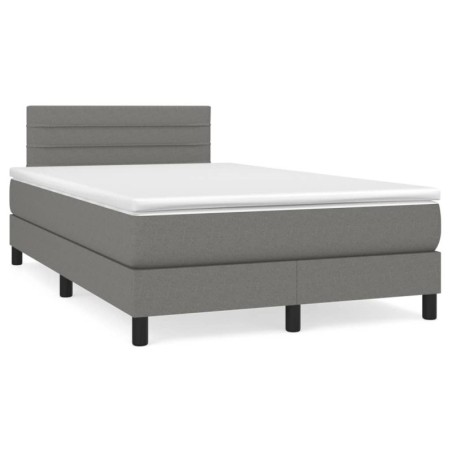 Boxspringbett mit Matratze Dunkelgrau 120x190 cm Stoff