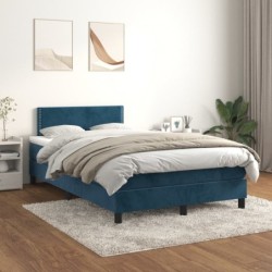 Boxspringbett mit Matratze Dunkelblau 120x190 cm Samt