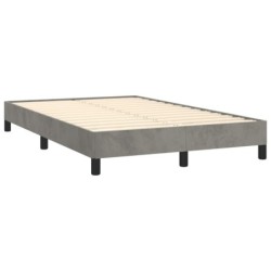 Boxspringbett mit Matratze Hellgrau 120x190 cm Samt