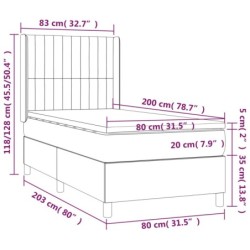 Boxspringbett mit Matratze Dunkelgrün 80x200 cm Samt