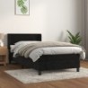 Boxspringbett mit Matratze Schwarz 100x200 cm Samt