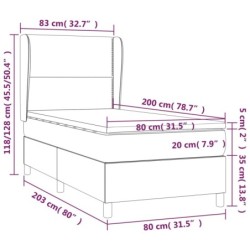 Boxspringbett mit Matratze Rosa 80x200 cm Samt