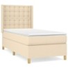 Boxspringbett mit Matratze Creme 80x200 cm Stoff