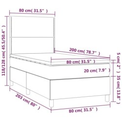 Boxspringbett mit Matratze Dunkelgrün 80x200 cm Samt