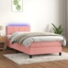 Boxspringbett mit Matratze & LED Rosa 80x200 cm Samt