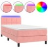 Boxspringbett mit Matratze & LED Rosa 80x200 cm Samt