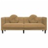 Sofa mit Kissen 3-Sitzer Braun Samt