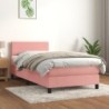 Boxspringbett mit Matratze Rosa 80x200 cm Samt