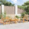 5-tlg. Garten-Lounge-Set Beige Poly Rattan und Akazienholz