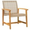 5-tlg. Garten-Lounge-Set Beige Poly Rattan und Akazienholz