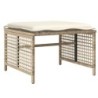 4-tlg. Garten-Sofagarnitur mit Kissen Beige Poly Rattan Glas