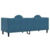 Sofa mit Kissen 3-Sitzer Blau Samt