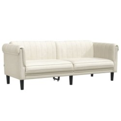 Sofa 3-Sitzer Creme Samt