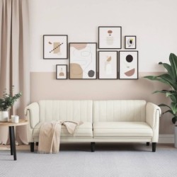 Sofa 3-Sitzer Creme Samt