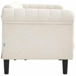 Sofa 3-Sitzer Creme Samt