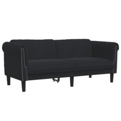 Sofa 2-Sitzer Schwarz Samt