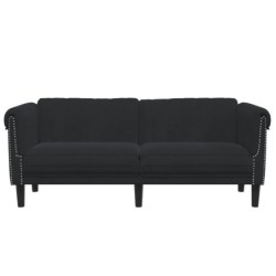 Sofa 2-Sitzer Schwarz Samt