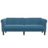 Sofa 3-Sitzer Blau Samt
