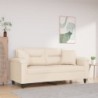 2-Sitzer-Sofa mit Kissen Beige 140 cm Mikrofasergewebe