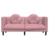 Sofa mit Kissen 2-Sitzer Rosa Samt