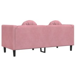 Sofa mit Kissen 2-Sitzer Rosa Samt