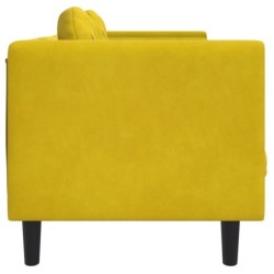 Sofa mit Kissen 2-Sitzer Gelb Samt