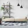 Schlafsofa mit Armlehnen Creme Stoff