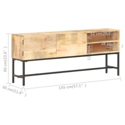 Sideboard 145x30x60 cm Mango Massivholz