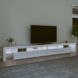 TV-Schrank mit LED-Leuchten Hochglanz-Weiß 290x36,5x40 cm